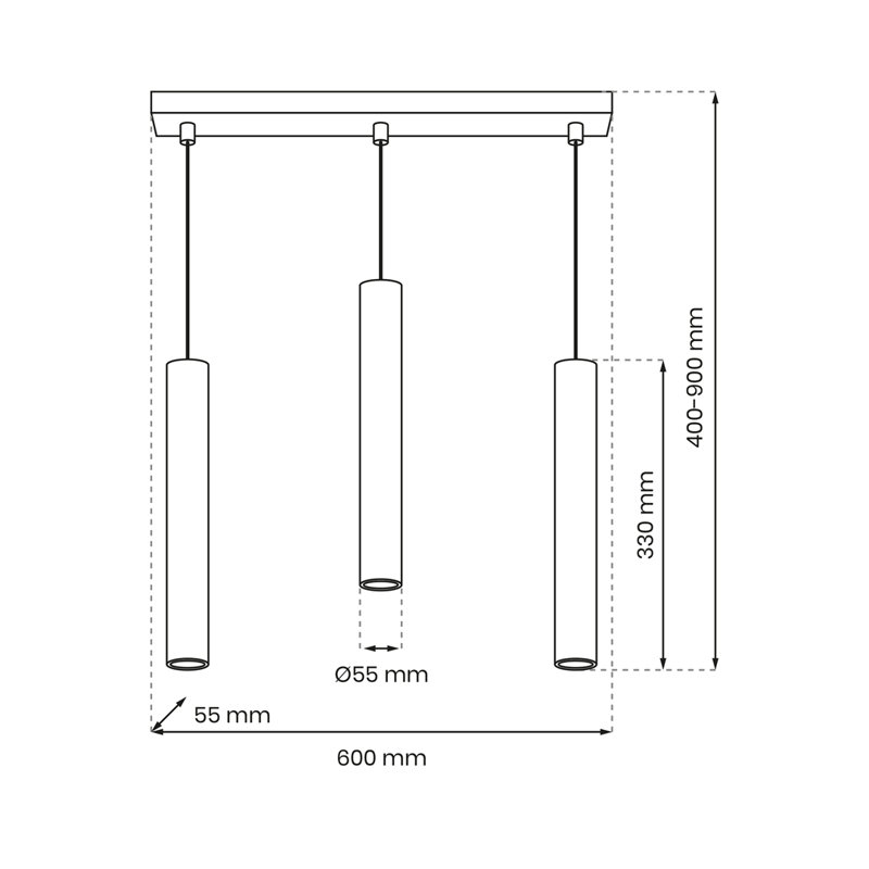 Hudson 3 - Light Kitchen Island Pendant, White