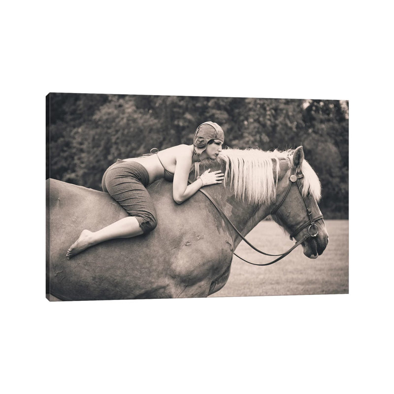 Off To The Races by JAE - Wrapped Canvas Print, 20.32 cm H x 30.48 cm W