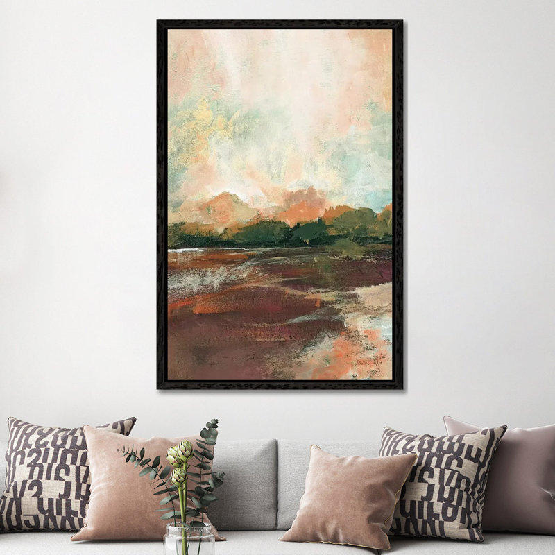 Farm View 1 Piece Painting on Canvas, 152.5 cm H x 101.5 cm W, Black Framed