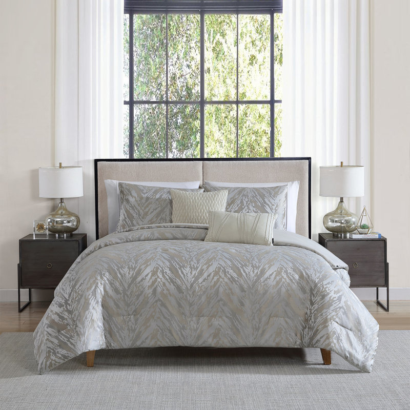 Tahari Home 5-Piece Jacquard Comforter Set, King Comforter + 4 Additional Pieces