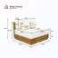 Chaise longue d'extérieur en bois avec coussins