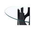 Table de salle à manger ronde en verre trempé avec base sculpturale en bois aggloméré noir pour 2 à 4 personnes
