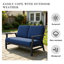 Causeuse d'extérieur en teck massif avec coussin et accoudoirs-605673261-605673263