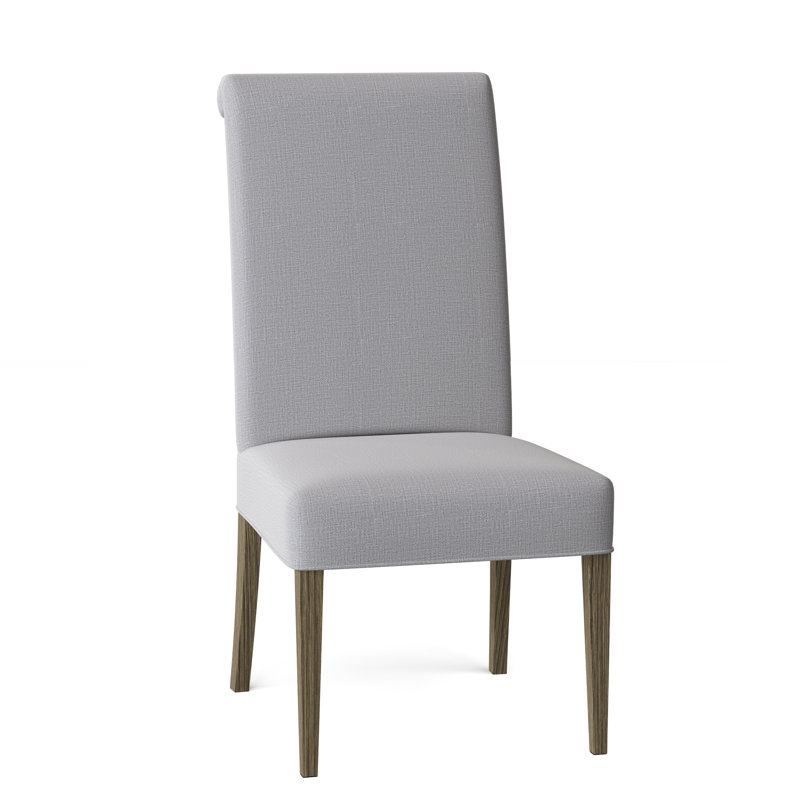 Chaise rembourrée Sebree, Gris tourterelle performance, Miel et bouleau