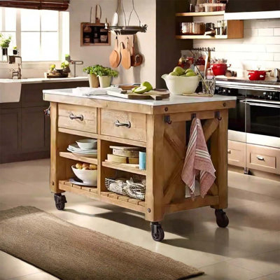Movable solid wood slab island platform by Hart Enjoy life