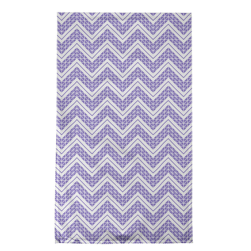 Stephenie Tea Towel Kitchen Towel, White/Black/Purple, Cotton Twill