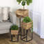 Ensemble de 3 pots à bois avec supports en métal