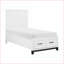 Lit plateforme simple en bois avec tiroirs de rangement, 2 tons blanc Finition gris métallique - Aucun sommier requis pour la chambre à coucher