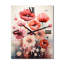 Horloge murale moderne rouge pétales et beauté crème rouge-894718617