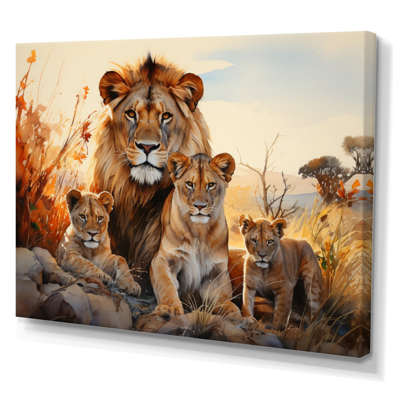 «African Shades Of Loins» sur toile, H 16 po x l 32 po x P 1 po, Toile tendue