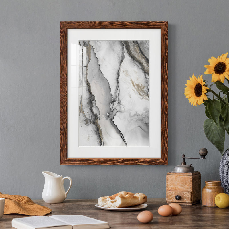 «Abstract Ink Fantasy I» - reproduction de cadre photo, H 24 po x l 20 po, Papier avec cadre érable, Oui