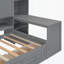 Lit de jour en bois avec trois tiroirs, armoire tout-en-un, bureau et tablettes-986709522-986709521