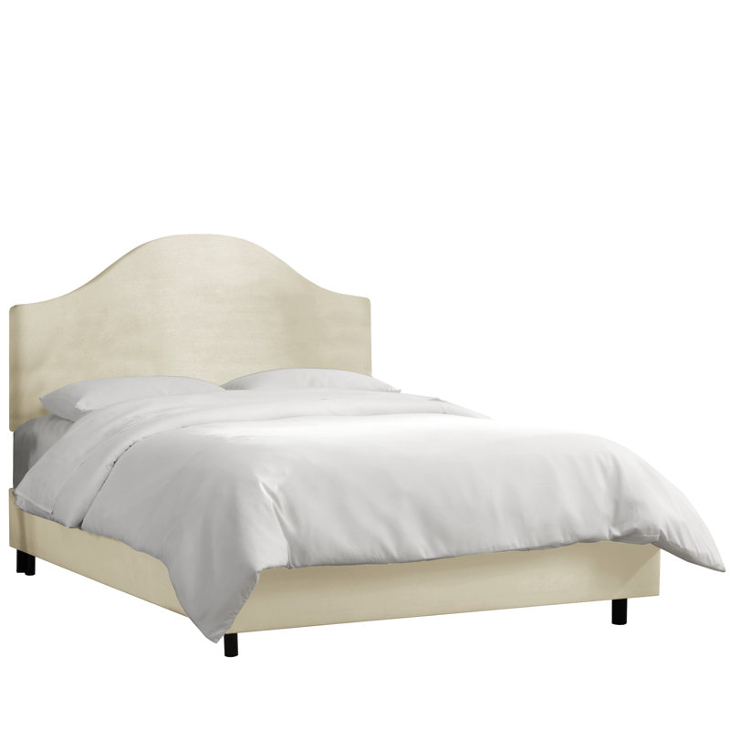 Morris Upholstered Standard Bed, Full, Luxe Snow Velvet