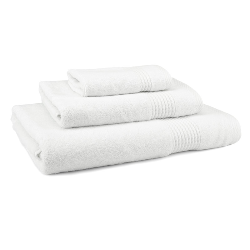 Adlena 3 Piece Turkish Cotton Towel Set, White