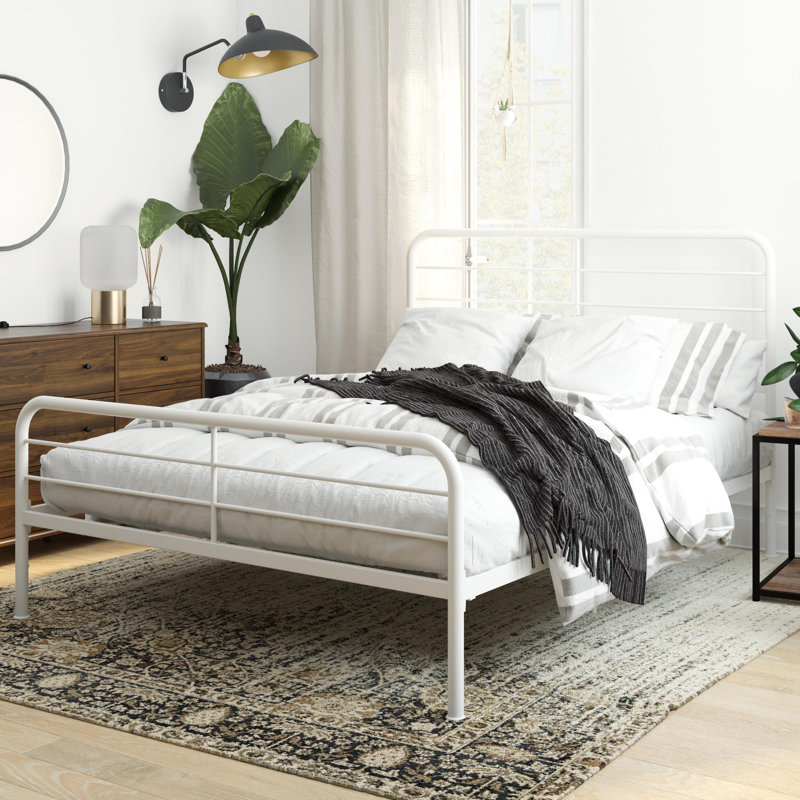 Omparkash Bed, Double (4'6), White