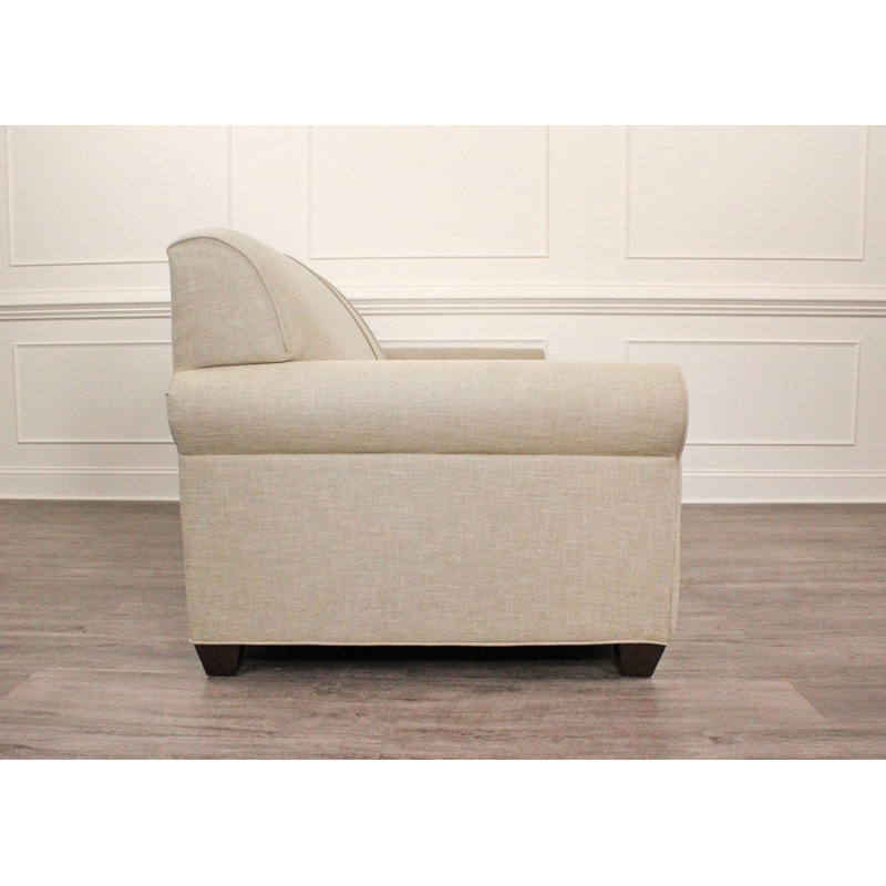 Finn 83" Rolled Arm Sofa Bed with Reversible Cushions, Innerspring, Montana Walnut, Archetype Hemp
