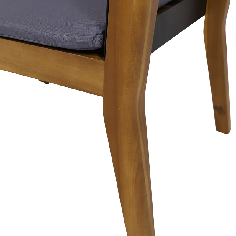Chaises club d'extérieur en bois 2 pièces, coussins d'eau, style transitionnel polyvalent pour la cour, le jardin, la terrasse, le balcon, processus d'assemblage rapide de 2 avec une conception hydrofuge