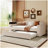 Upholstered Daybed with Storage Armrests, Trundle and Latest Integrated Bluetooth Audio System, Teddy Fleece-34162776-34162778