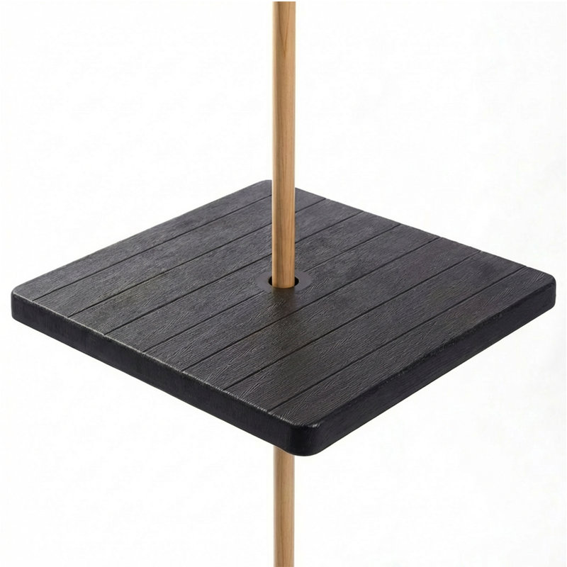 21" Patio Umbrella Table Top with Hole, HDPE Tray for 1.5" Umbrella Pole