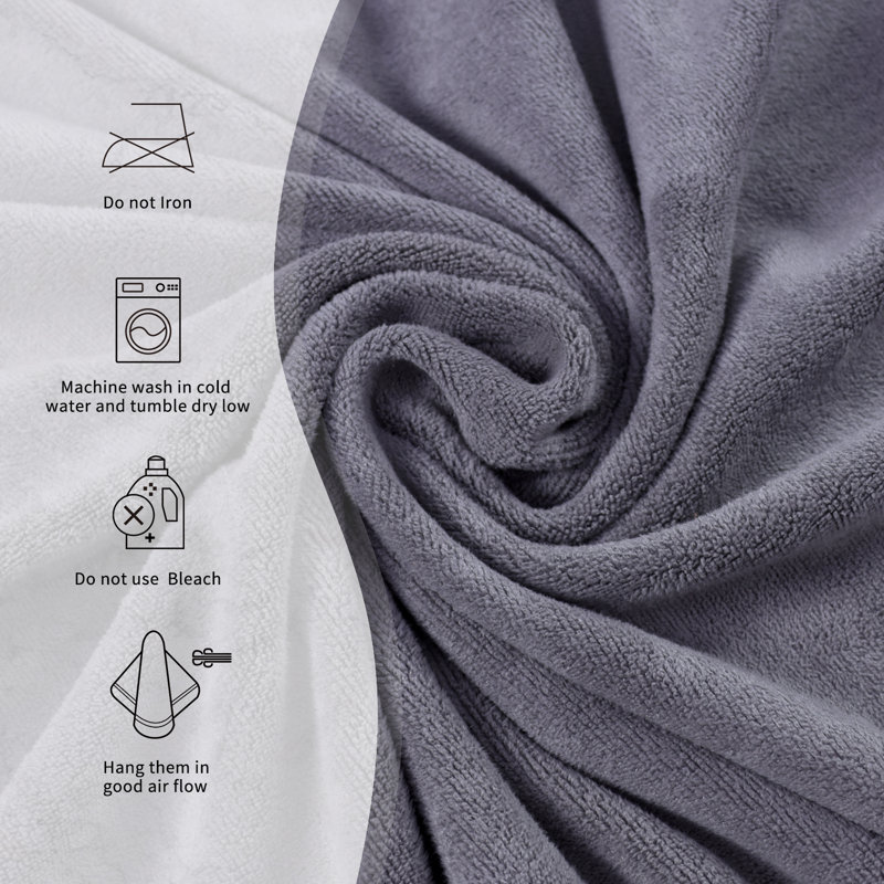 Makendy Bath Towel, Orange/Gray/Light Blue