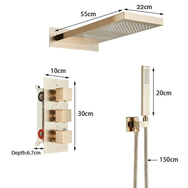 Matusek Thermostatic Shower with Fixed Shower Head