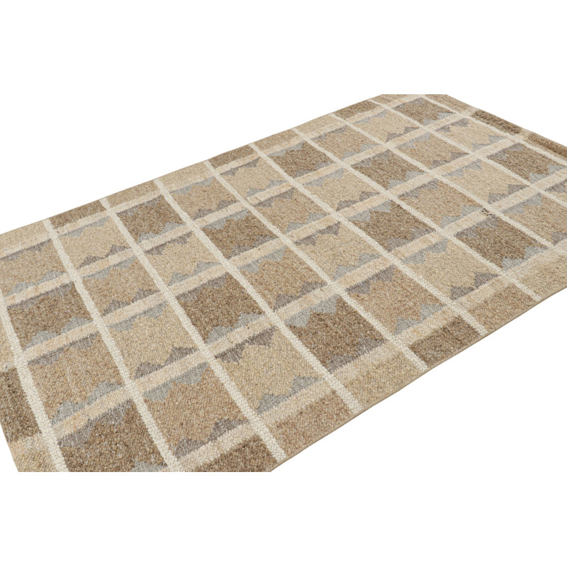 Scandinavian Wool Geometric Area Rug, Rectangle 6' x 9'
