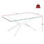 Rectangle de 39,89 po, verre trempé transparent, table basse, pieds en métal argenté, structure, sièges de chambre d'amis à grande capacité, articles divers, look moderne