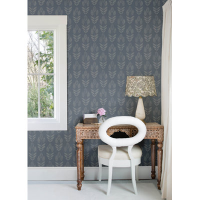 Garland Aqua Block Tulip Wallpaper