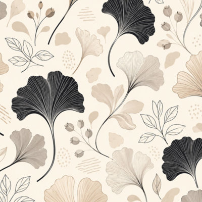 Rouleau de papier peint pelez et collez amovible Minimalist Botanical Fine Pen Détail l 23,6 po x H 118 po