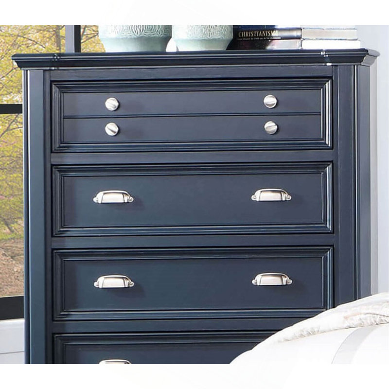 Mobilier de chambre à coucher de style transitionnel avec finition bleu ardoise 1pc