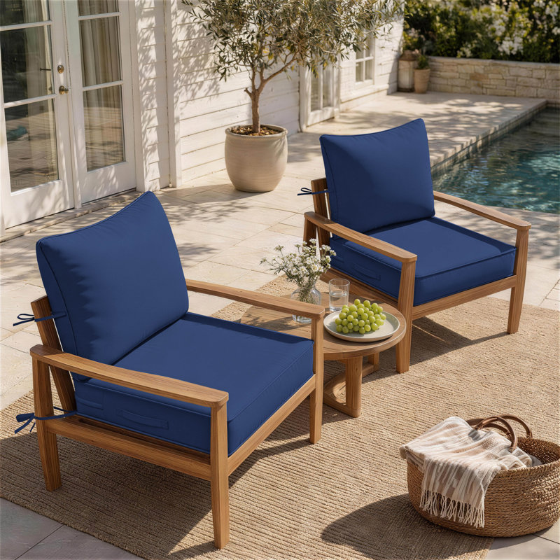 Coussins de chaise d'extérieur et coussins de siège et de dossier Brax 22X24X5 Braun Outdoor, ensemble de 2 coussins, 2