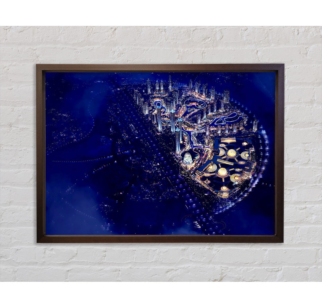 Dubai Blue Nights - Einzelner Bilderrahmen Kunstdrucke auf Leinwand