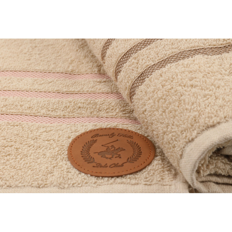 Ensemble de serviettes luxueuses 100% coton (2 pièces) - 17,7 po x 35,4 po | 450 g / m² pour une absorbance ultime | Lavable à la machine, doux et durable | Élégantes couleurs caramel, brun et rose | Parfait pour la maison ou le spa