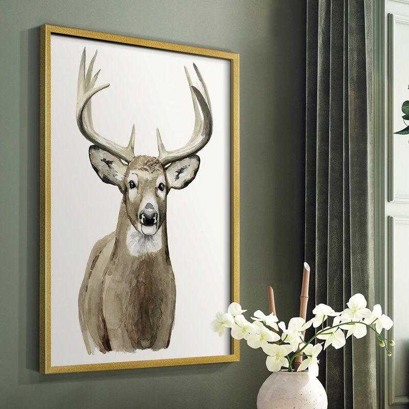 Impression encadrée Handsome Whitetail II - bois massif, Or, H 10 po x l 8 po
