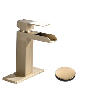 Robinet de lavabo de salle de bain à poignée simple avec bonde escamotable Waterfall