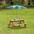Takuo Convertible Wooden Sand and Water Table for your Toddlers Outdoor Playset Featuring 2 Play Box and a Removable Top that Transforms into Kids Picnic Table - Teak Stained
