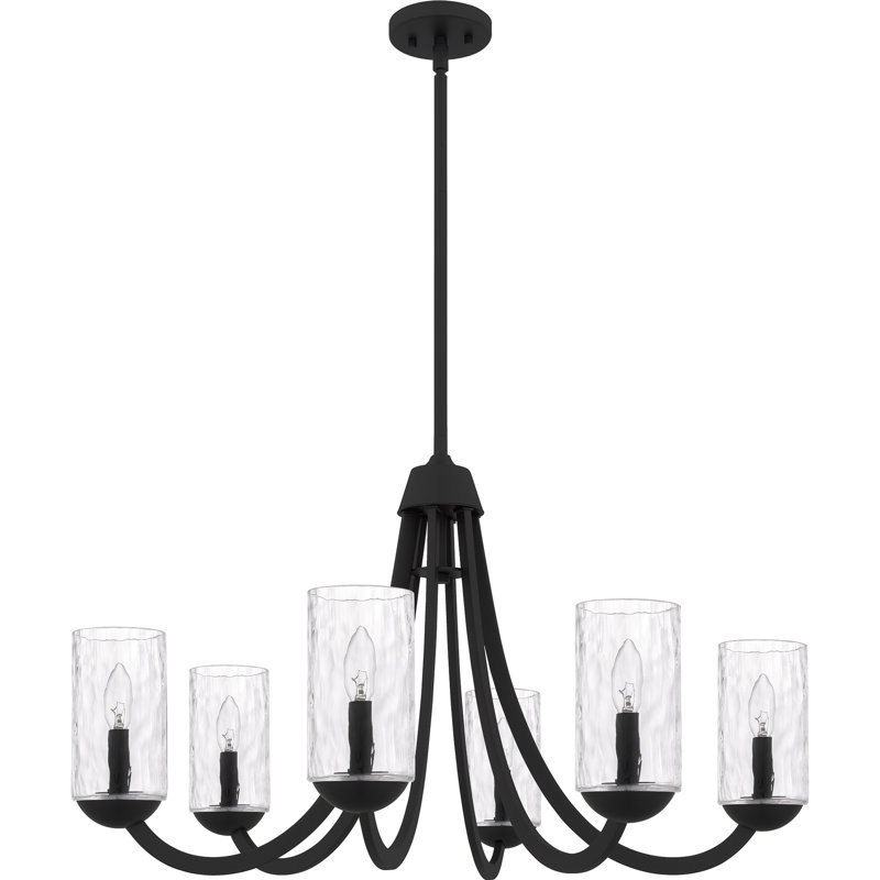 Lustre 8 lumières Allard, 6 lumières, Noir mat, H 20 po x l 32 po x P 32 po