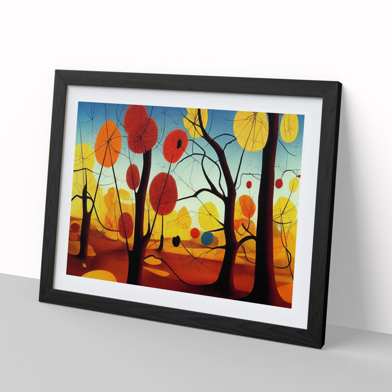 Autumn Forest Trees - Single Picture Frame Print, Black Framed, 34cm H x 46cm W x 2cm D