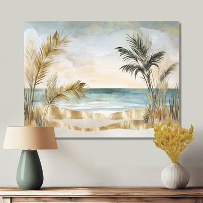 Palm Leaf Wall Art, Tropical Beach Canvas, Cellon