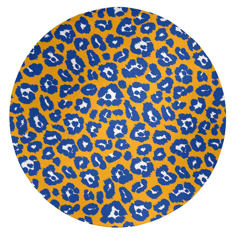 Animal Print Indoor Rug, Round 5'