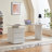 71" Modern Reversible Executive Desk with Sintered Stone Top, Fluted Pedestal and 3 Drawers-1898936033