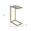  Table de bout rectangulaire contemporaine en verre transparent doré et or 26 po