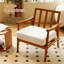 Chaise avec accoudoirs en cuir massif Mid-Century