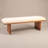 Canal Rectangular Acacia Wood and Crushed Velvet Bench