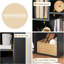Table de chevet noire avec 3 tablettes ouvertes, petite table de chevet avec rangement cubique-86819104