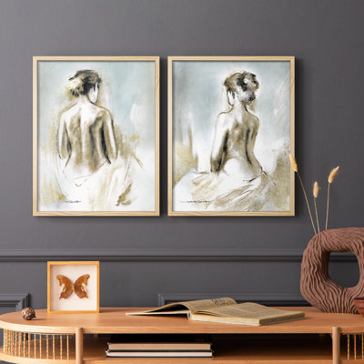 Figure in Golden Light I-Premium Framed Print -Ready to Hang - No Nails Required - No Nails Required