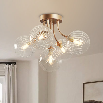 5-light Modern Ceiling Lamp Flush Mount Ceiling Light For Bedroom, Bathroom And Dining Room