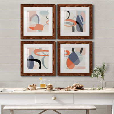 «Floating on Silk I», ensemble de 4 impressions sur toile encadrées