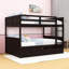 Lit superposé double avec lit gigogne simple et garde-corps-728518718