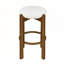 Ensemble de 2 tabourets de bar rembourrés en bois avec revêtement ivoire-1990209770-1990209769